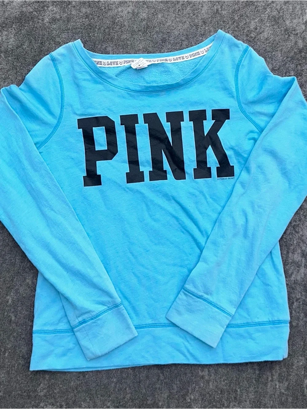 PINK Victoria's Secret Bright Blue Long-Sleeve Logo Tee & leggings (SET)